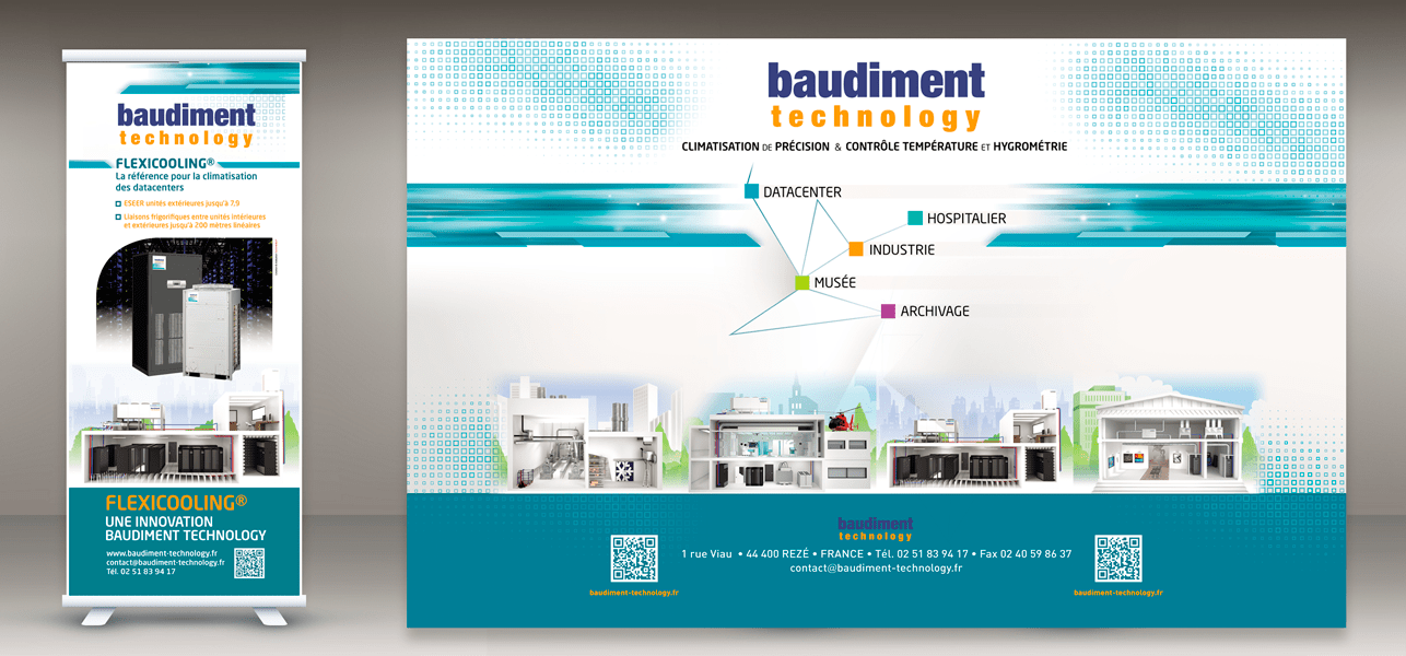 BAUDIMENT Technology - Produits pour salon : ROLL-UP et STAND Parapluie